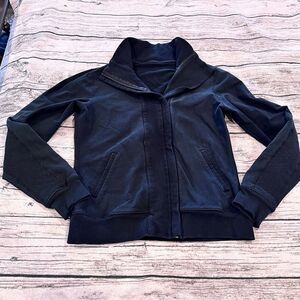 Lululemon Black Bomber Sweatshirt with Sporty Style Size ~8